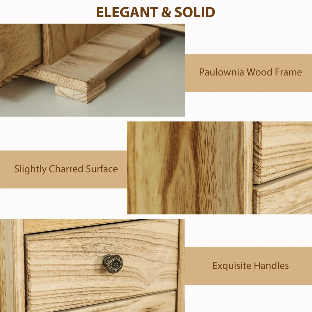 Limited edition Atelier Paulownia wood jewelry box by Anthony & Home with intricate carved detailing and a polished finish.