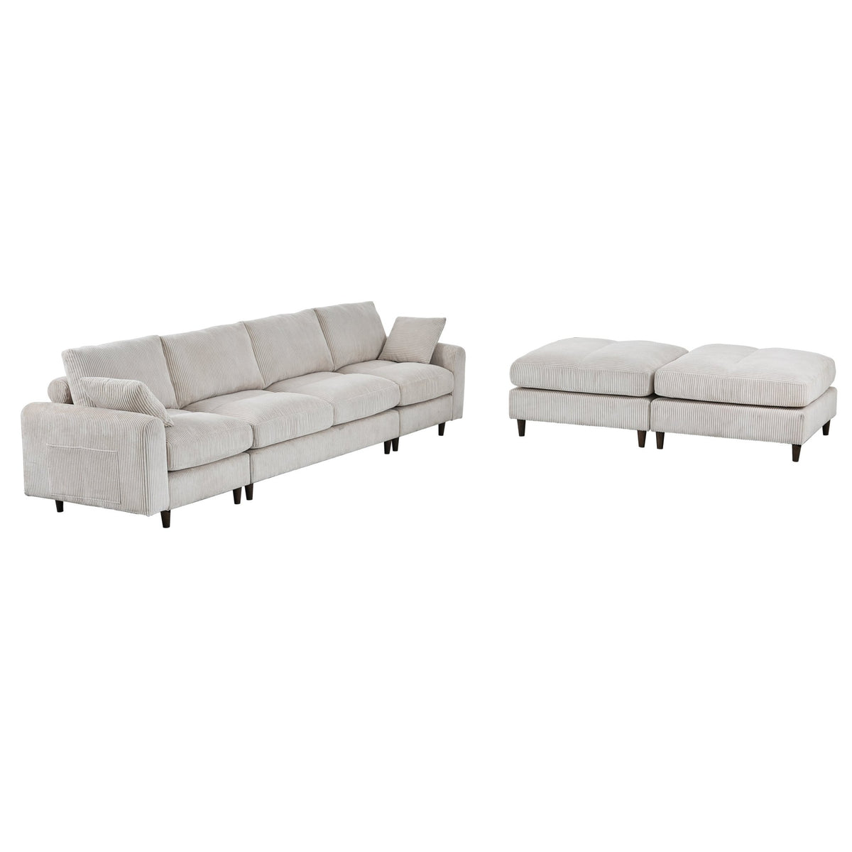Limited edition Anthony & Home corduroy modular sofa with plush cushions and versatile design, perfect for modern living rooms.