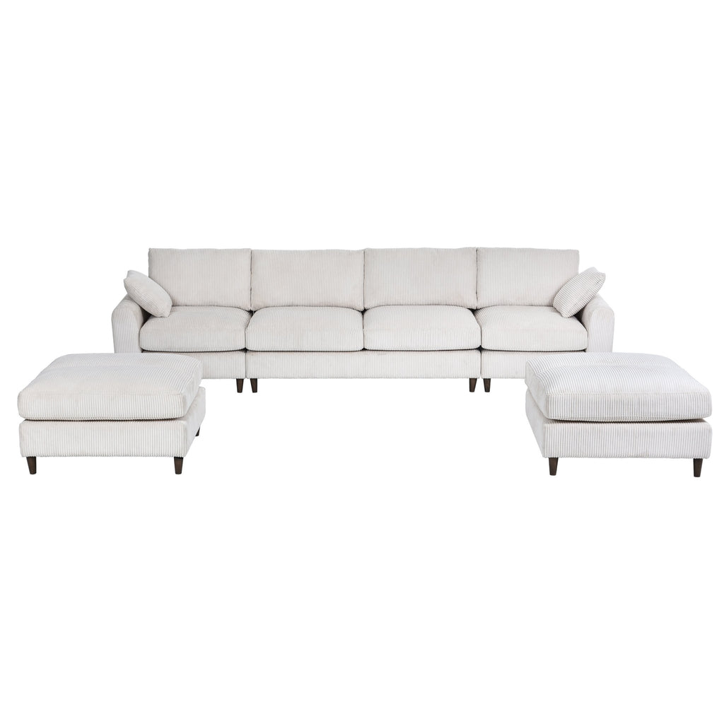 Limited edition Anthony & Home corduroy modular sofa with plush cushions and modern design in a cozy living room setting.