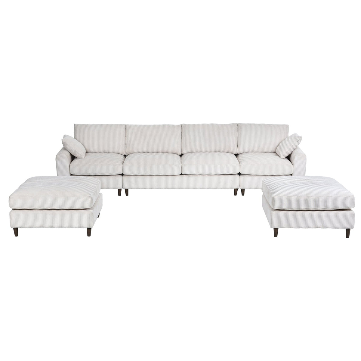 Limited edition Anthony & Home corduroy modular sofa with plush cushions and modern design in a cozy living room setting.