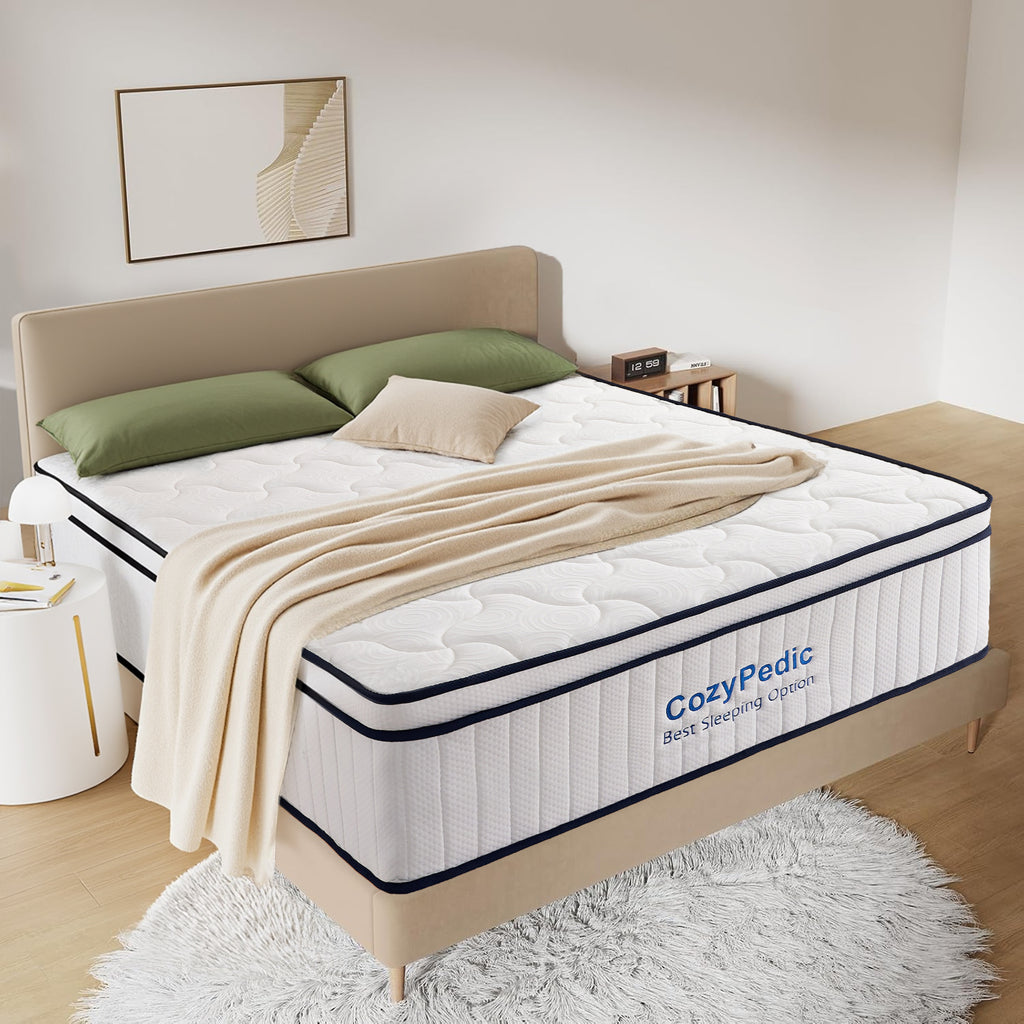 Anthony & Home King Memory Foam Mattress with Pocket Spring Core, CertiPUR-US certified, showing plush surface and supportive layers.