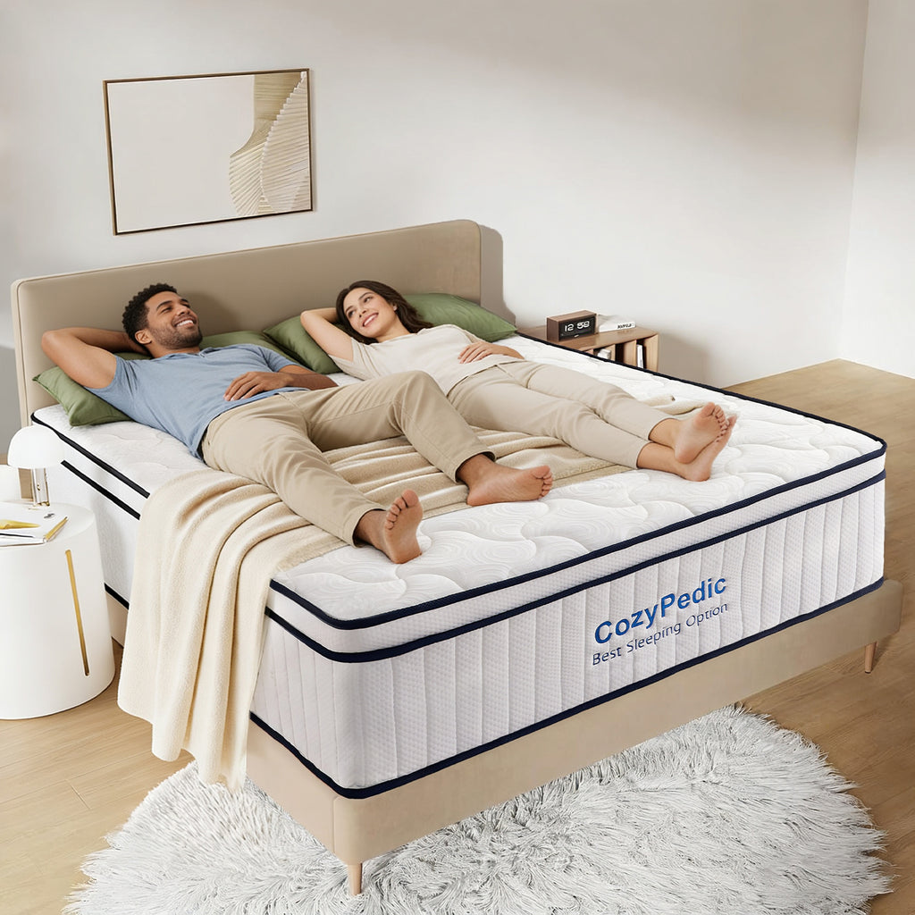 Anthony & Home limited edition King memory foam mattress with pocket spring core, CertiPUR-US certified, plush and supportive bedding