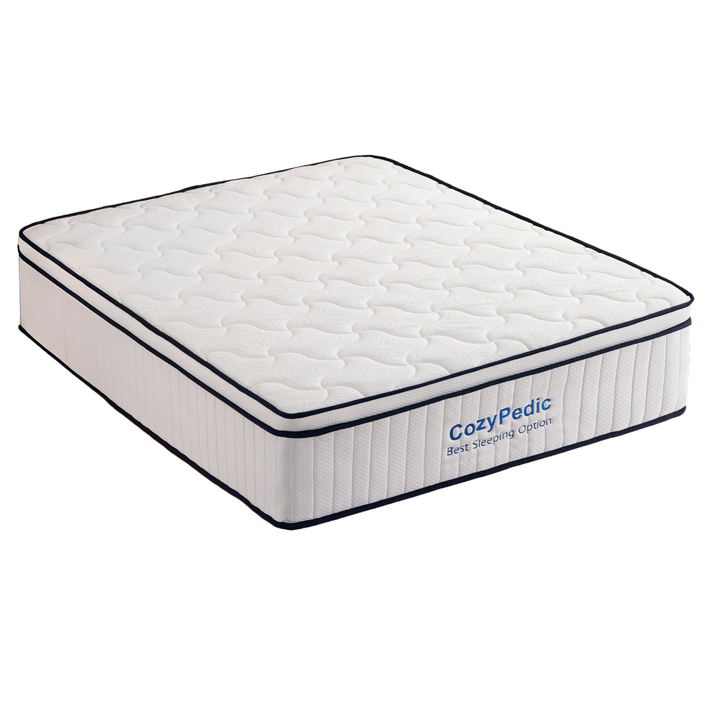Anthony & Home King Memory Foam Mattress with pocket spring core, CertiPUR-US certified, showcasing plush surface and supportive layers.
