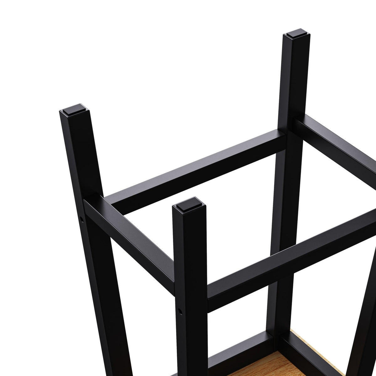 Anthony & Home limited edition matte black kitchen island with drop leaf, showing its sleek design and spacious work surface.