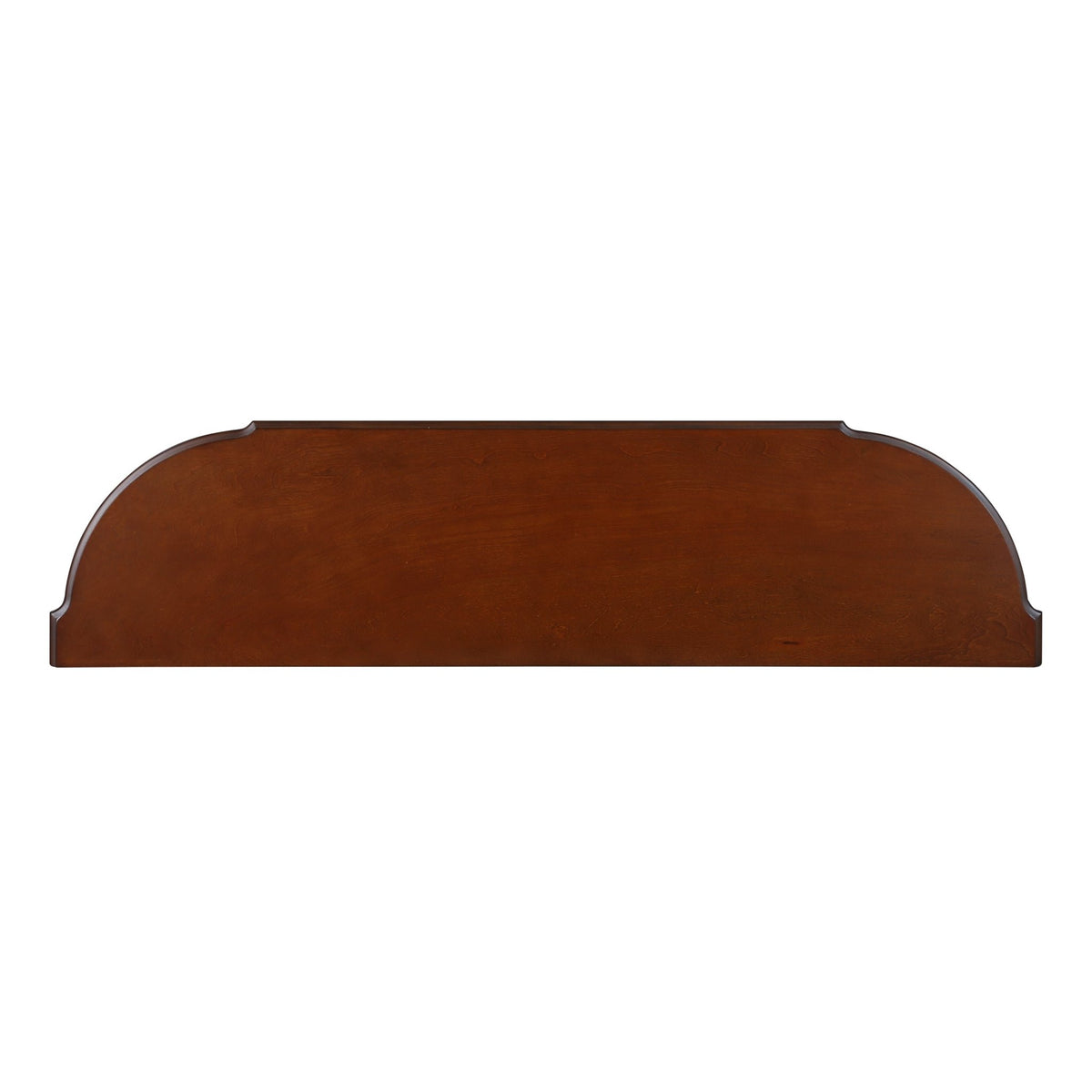 Anthony & Home navy blue solid pine retro curved console table with warm brown-toned top, featuring a stylish vintage design.