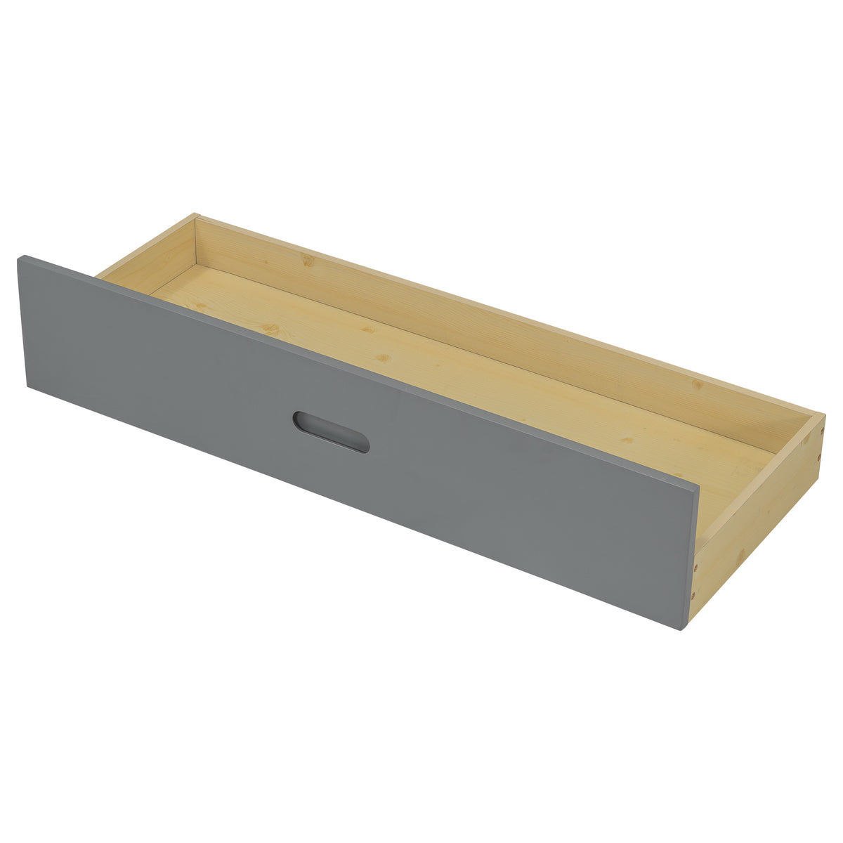 Limited edition solid wood platform bed with integrated storage by Anthony & Home, featuring a natural finish and modern design.