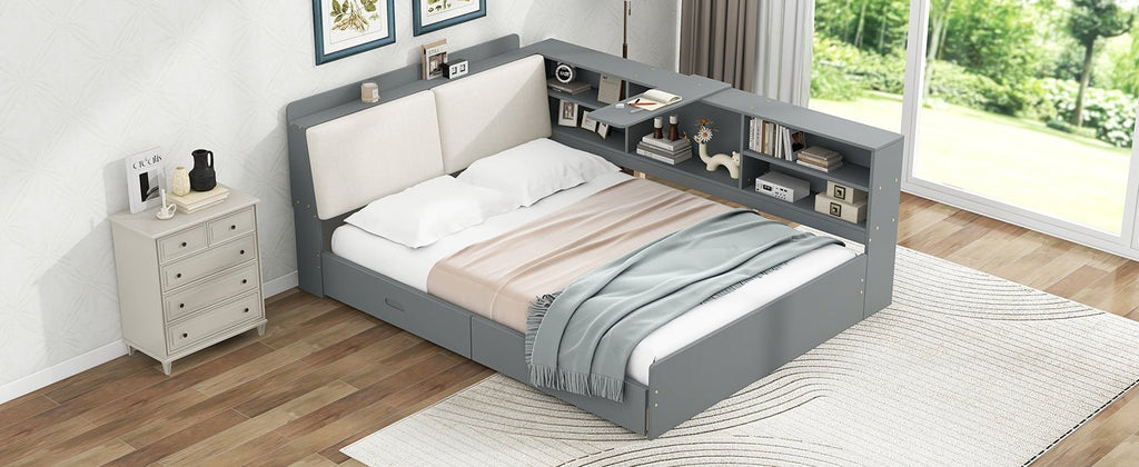 Anthony & Home limited edition solid wood platform bed with built-in storage, showcasing a sturdy frame and modern design.