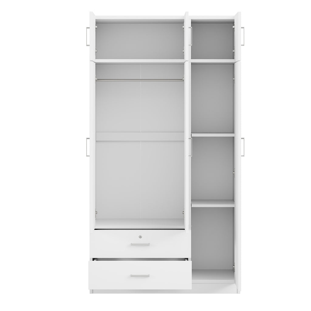 White mirror wardrobe with three doors from Anthony & Home, featuring a sleek, modern design for contemporary bedrooms.