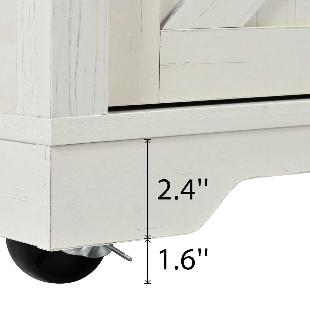 Anthony & Home farmhouse kitchen island with wood-grain top, featuring spacious surface and sturdy wooden legs for farmhouse style.