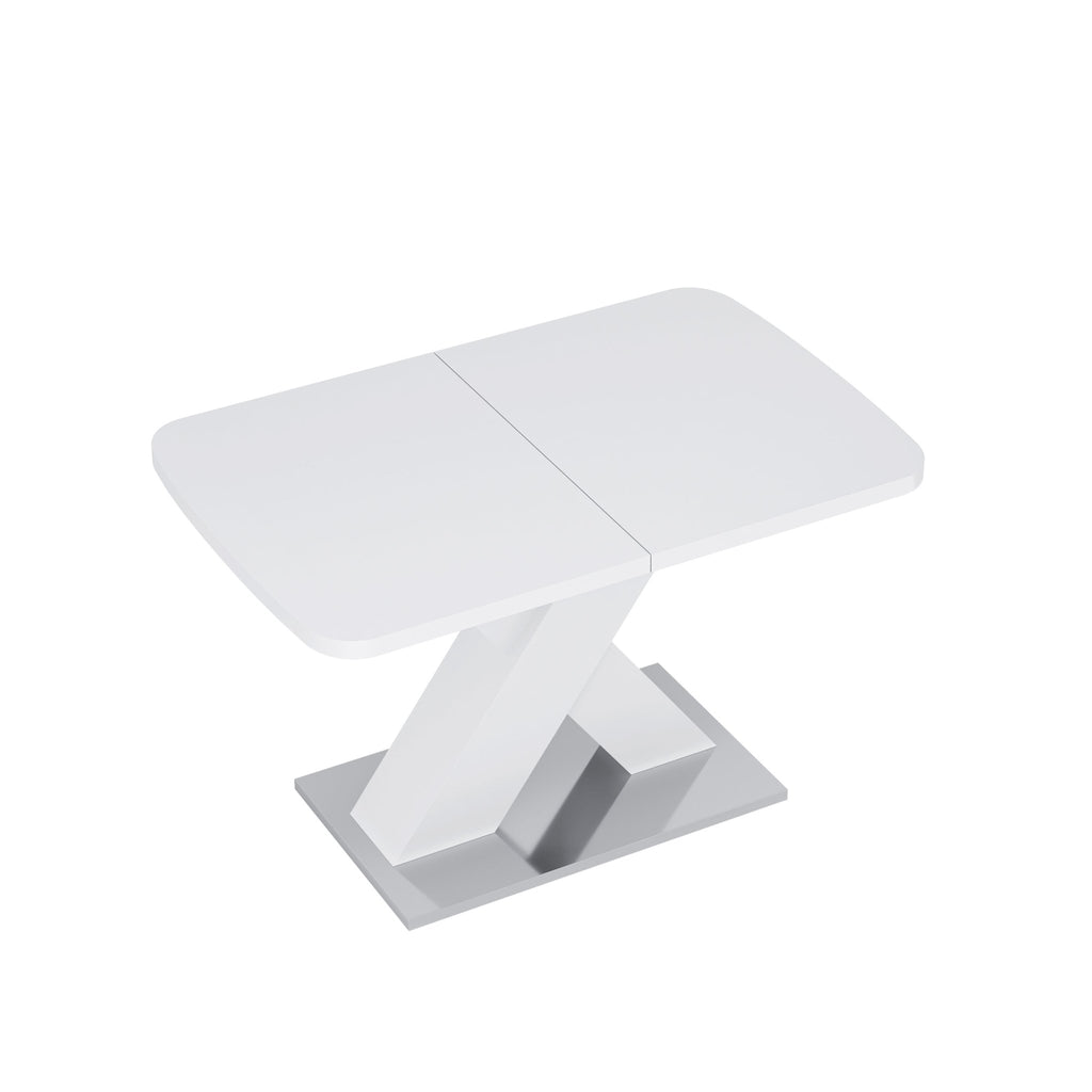Rectangle dining table with X-shaped steel base by Anthony & Home, showcasing a modern, sturdy design.