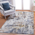 Anthony & Home Loom and Luxe Collection ivory navy abstract area rug with modern design and soft texture.
