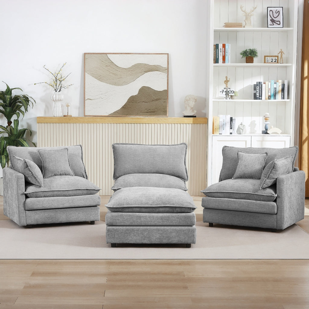 Anthony & Home Luxe Chenille Atelier Modular Sectional Sofa with plush cushions and modern design in a stylish living room setting