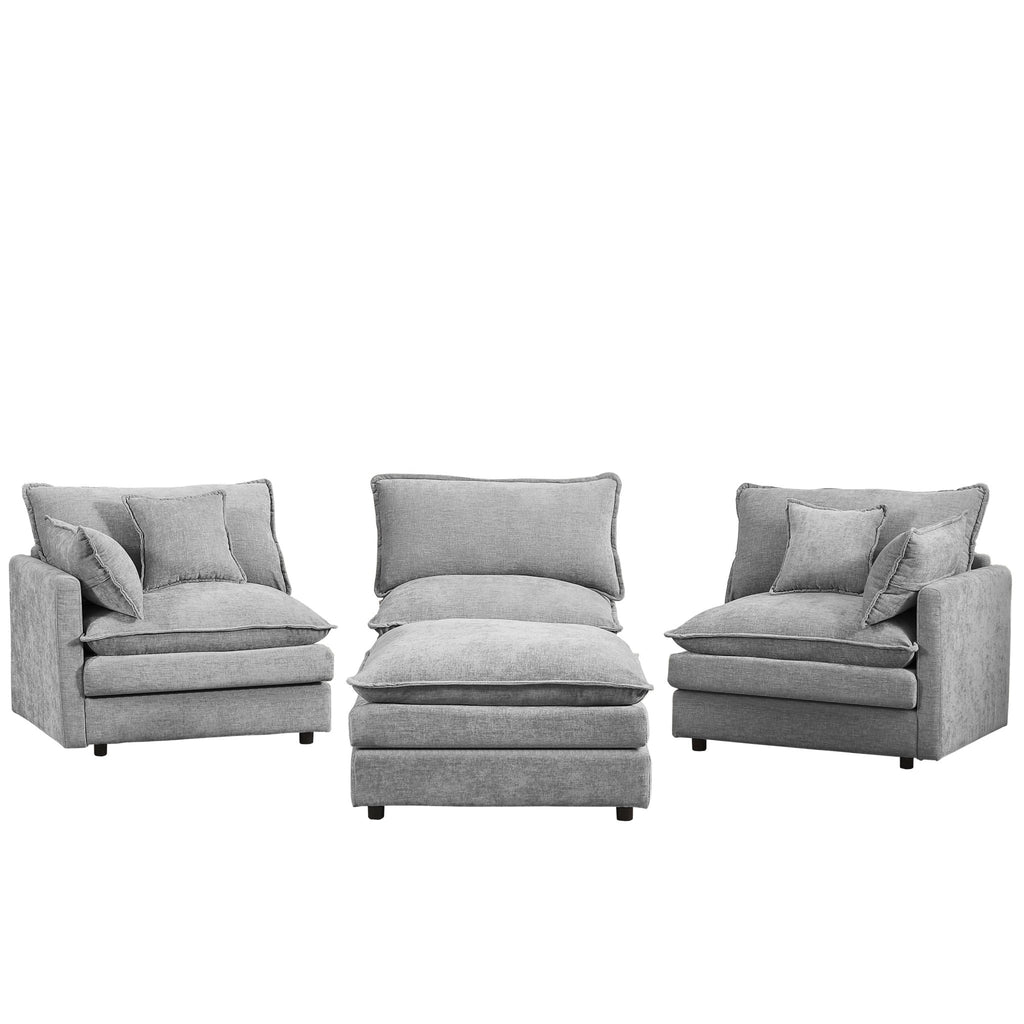 Anthony & Home Luxe Chenille Atelier modular sectional sofa with plush cushions and modern design in a stylish living room setting.