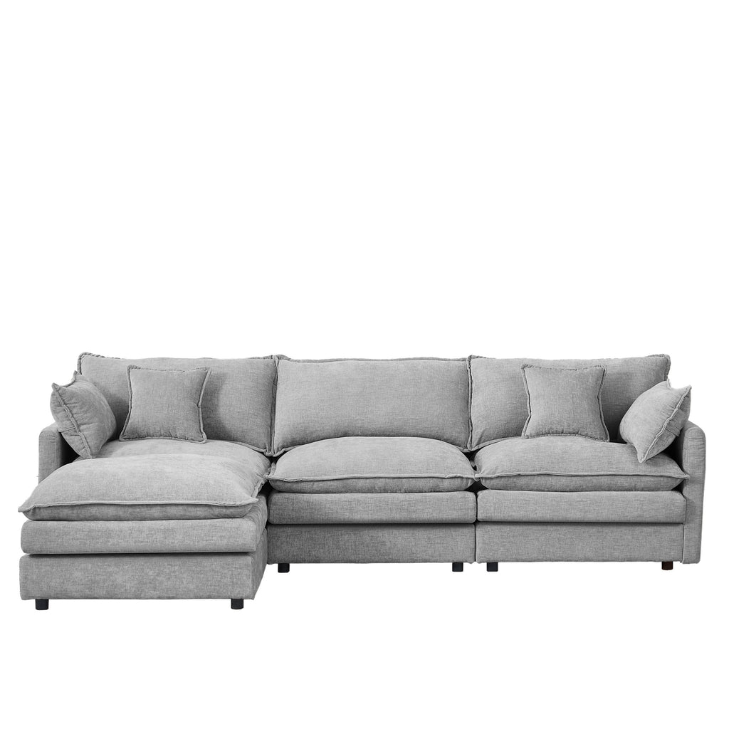 Anthony & Home Luxe Chenille Atelier modular sectional sofa with plush cushions and modern design in a cozy living room setting.