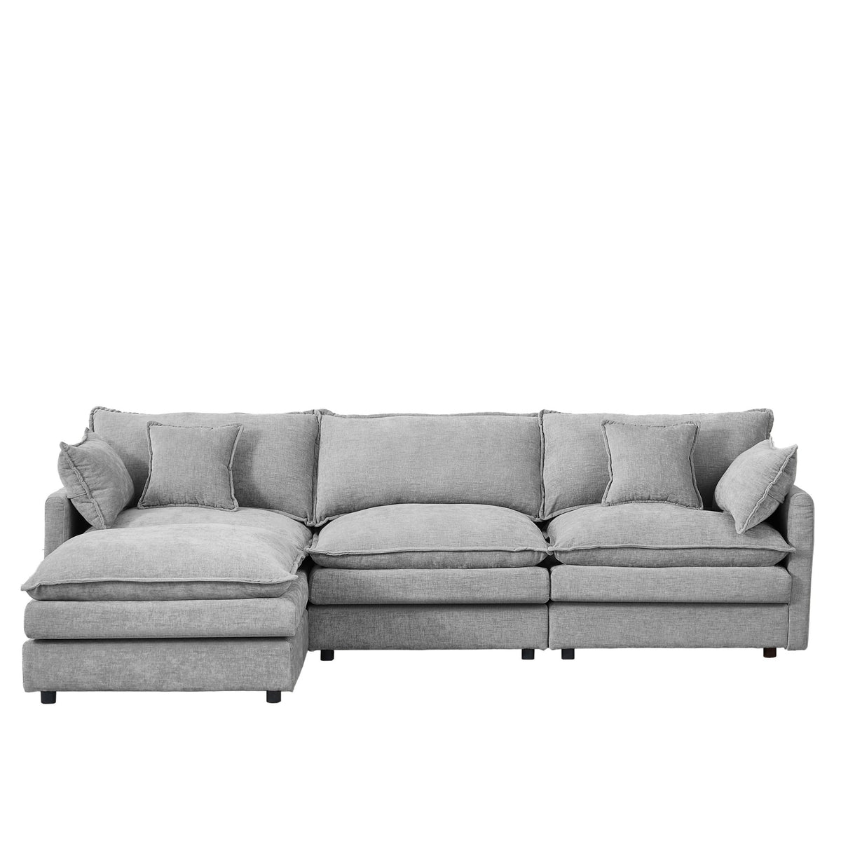 Anthony & Home Luxe Chenille Atelier modular sectional sofa with plush cushions and modern design in a cozy living room setting.