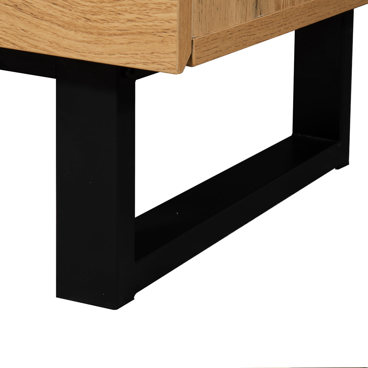 Anthony & Home Luxe Collection limited wood media console with grey accents, featuring sleek design and ample storage space.