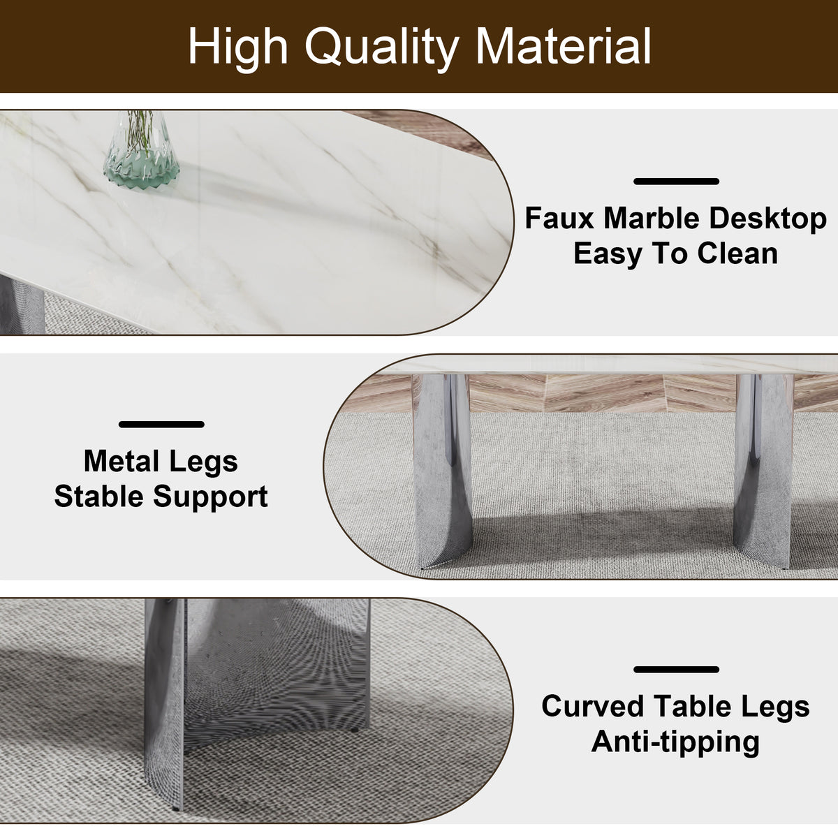 Anthony & Home marble glass top dining set with sleek table and matching chairs, modern design for elegant dining spaces.