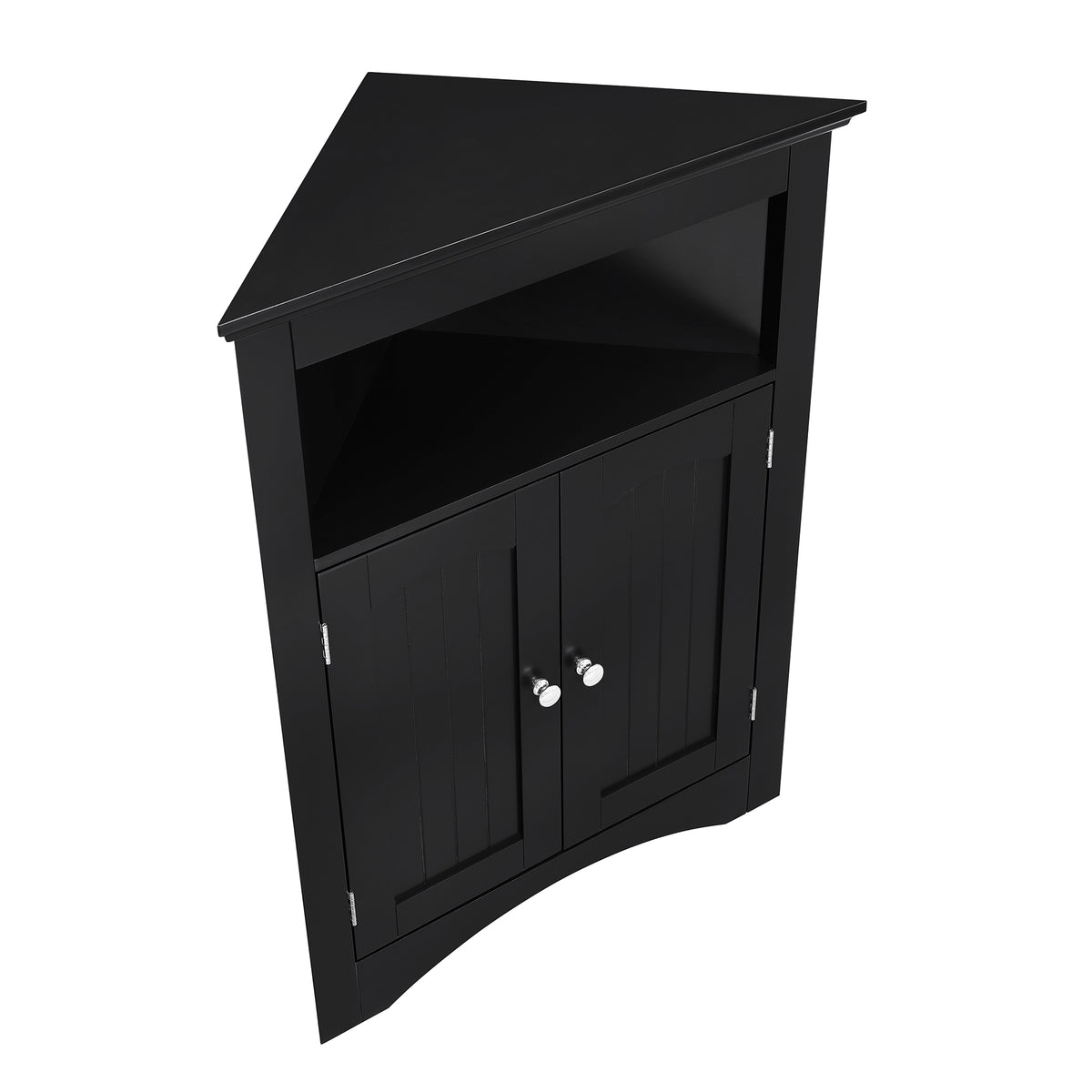 Matte black finish corner sideboard by Anthony & Home with sleek modern design and ample storage space.