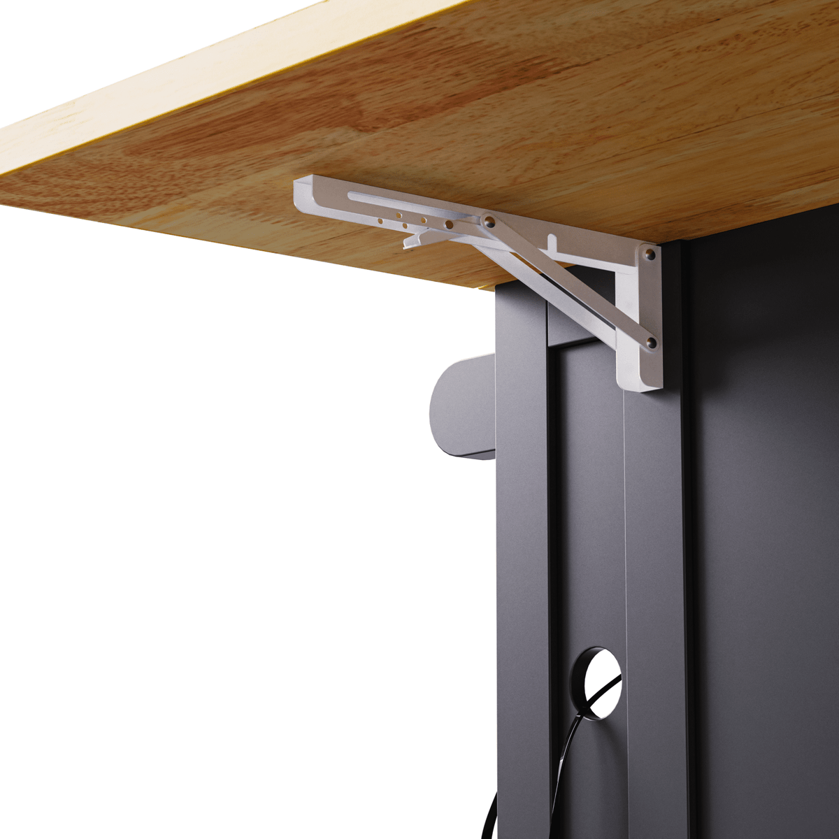 Matte black MDF kitchen island with power outlet, drop-leaf, 53-inch size, from Anthony & Home Studio Collection