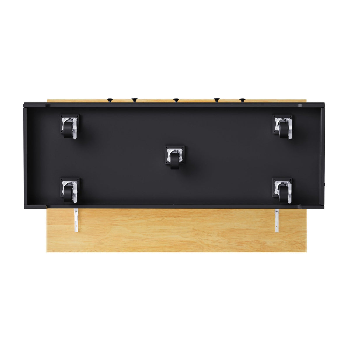 Matte black MDF kitchen island with power outlet and drop-leaf, 53-inch Studio Collection by Anthony & Home