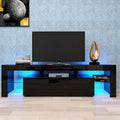 Matte black MDF TV console by Anthony & Home with sleek modern design and storage compartments.