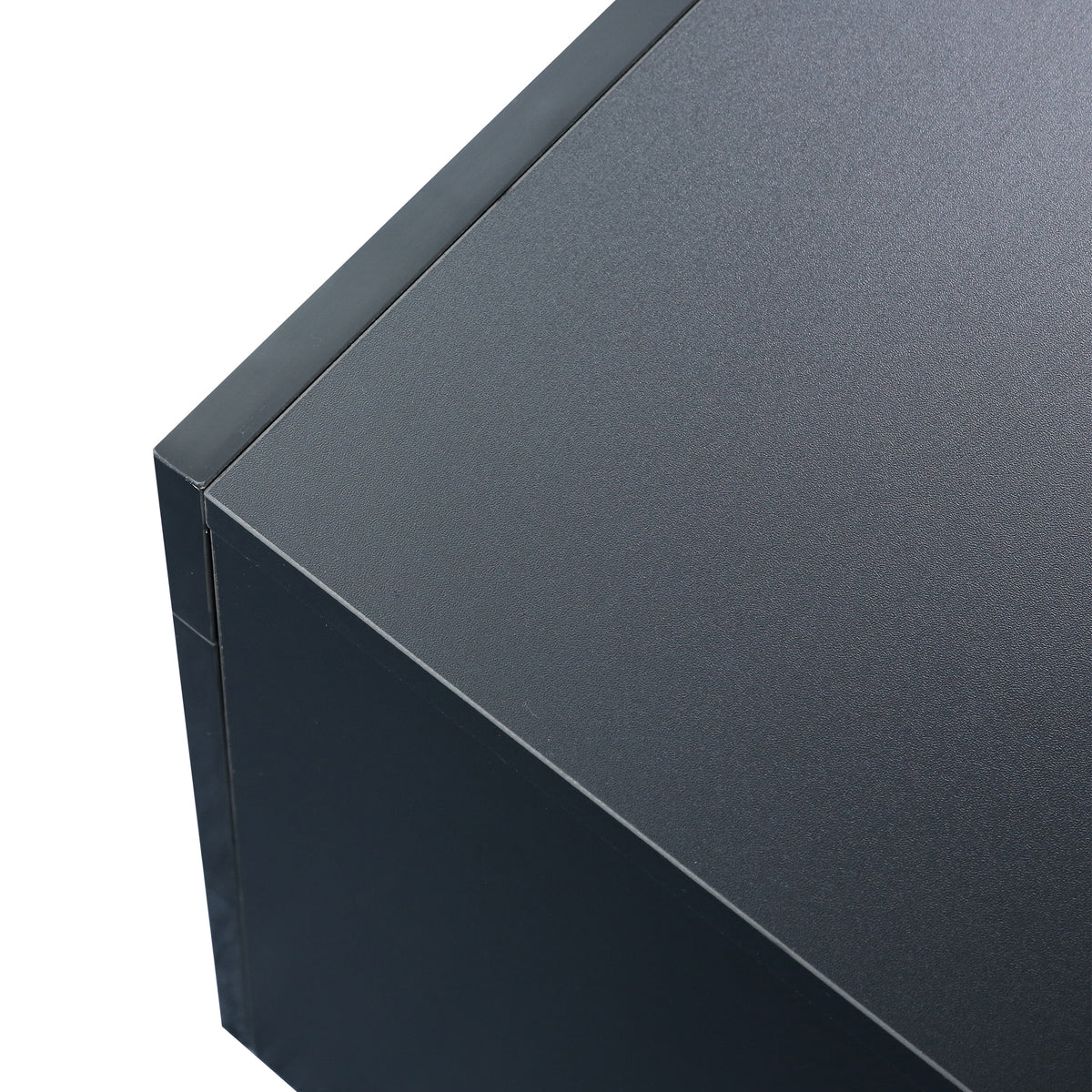 Matte black MDF TV console by Anthony & Home with sleek modern design and spacious storage compartments.