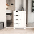 Matte white studio floor cabinet with drawers from Anthony & Home, featuring a sleek modern design with multiple storage drawers