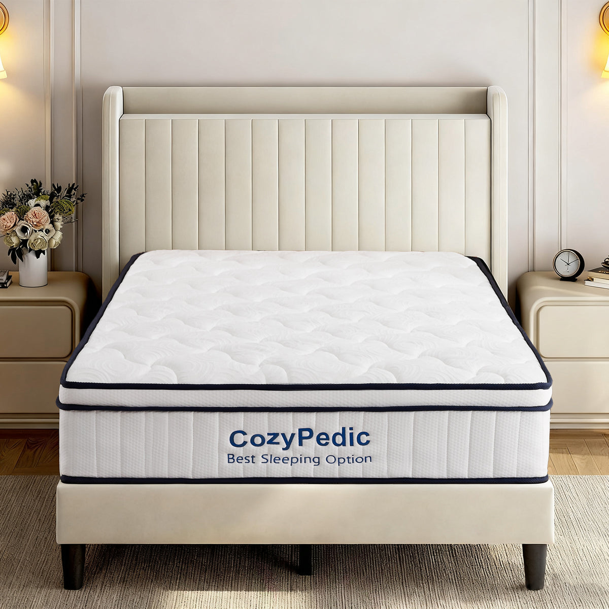 Anthony & Home Memory Foam Queen Mattress with plush surface and supportive layers, ideal for comfortable sleep.