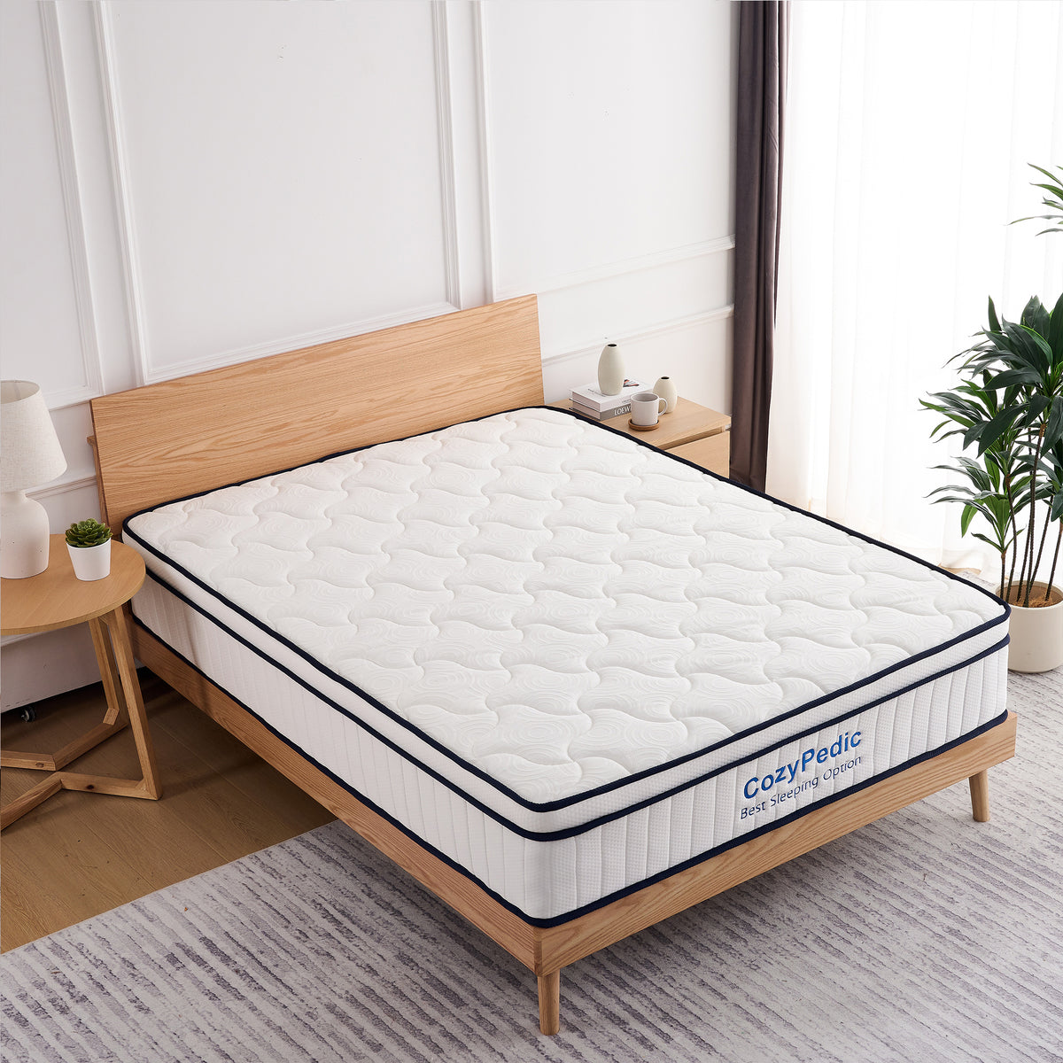 Anthony & Home memory foam queen mattress with plush surface and supportive design, ideal for comfortable sleeping.