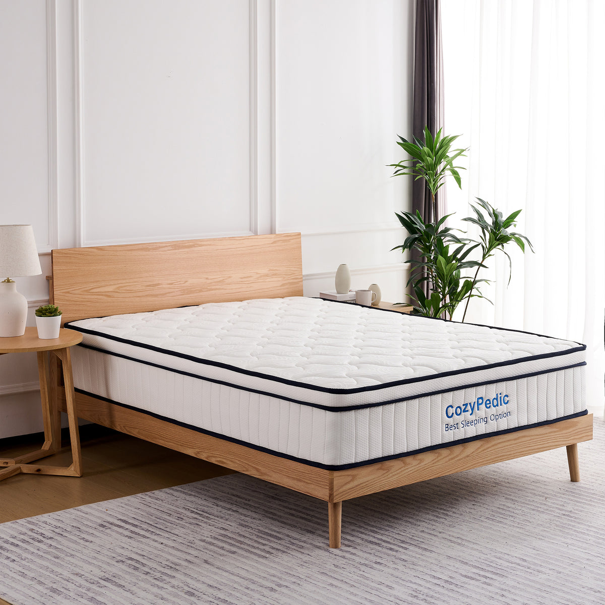 Anthony & Home memory foam queen mattress with plush surface and supportive layers, perfect for comfortable sleep.
