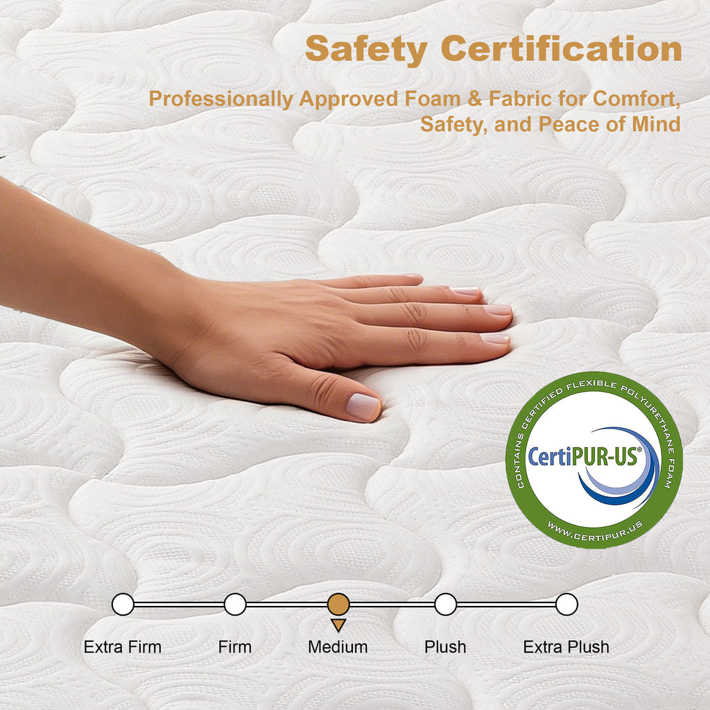 Anthony & Home memory foam queen mattress with pocket springs, showing plush surface and supportive structure.