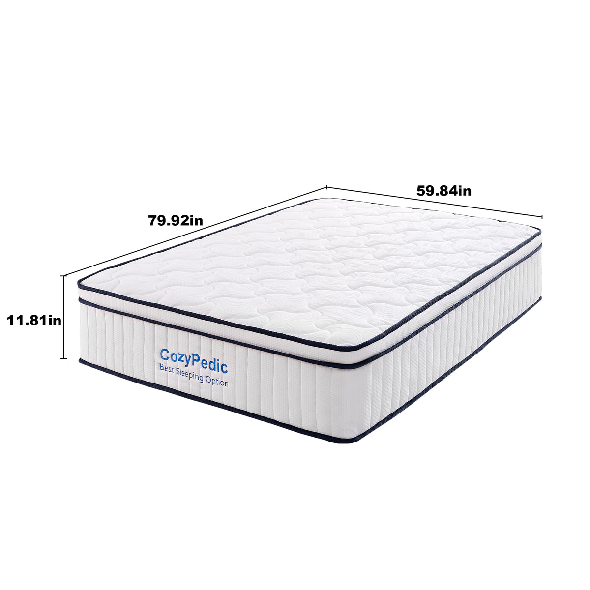 Memory foam queen mattress with pocket springs from Anthony & Home, showing a plush, supportive surface with layered foam and spring system.