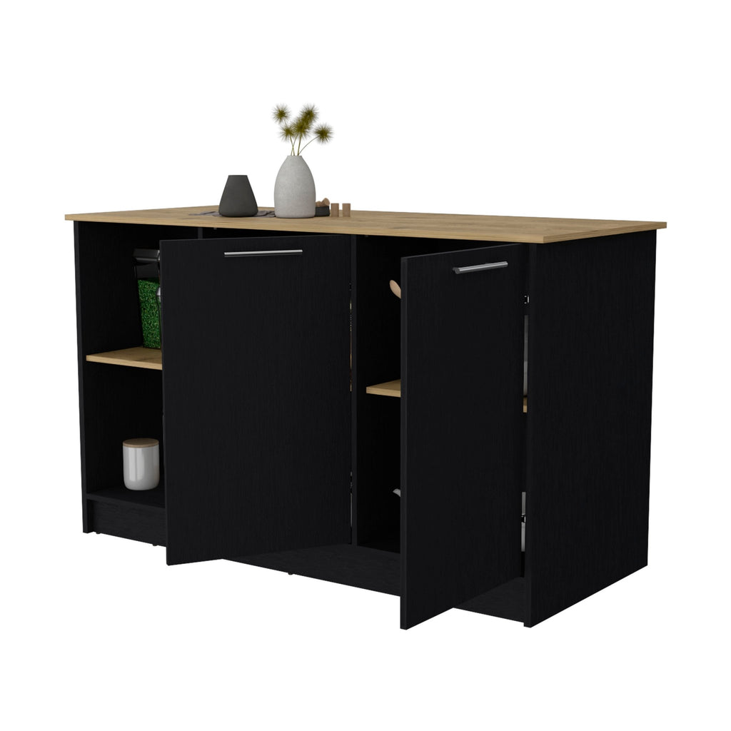Mercury Collection kitchen island by Anthony & Home featuring double door cabinets and a sleek, functional design.