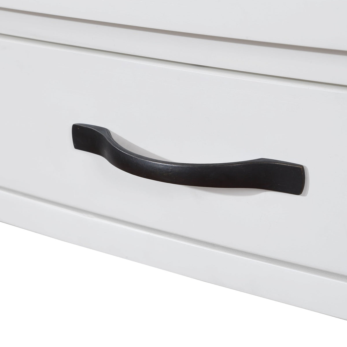 Milk white solid wood triangle corner table by Anthony & Home, showcasing a sleek modern design with smooth finish.