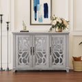 Anthony & Home mirrored sideboard with adjustable shelves, showcasing modern design and reflective surface in a contemporary living space.