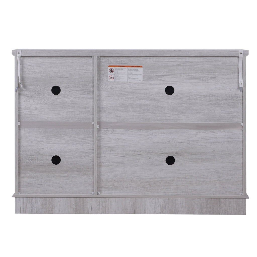 Anthony & Home mirrored sideboard with adjustable shelves, sleek design, and reflective surface for modern storage solutions.