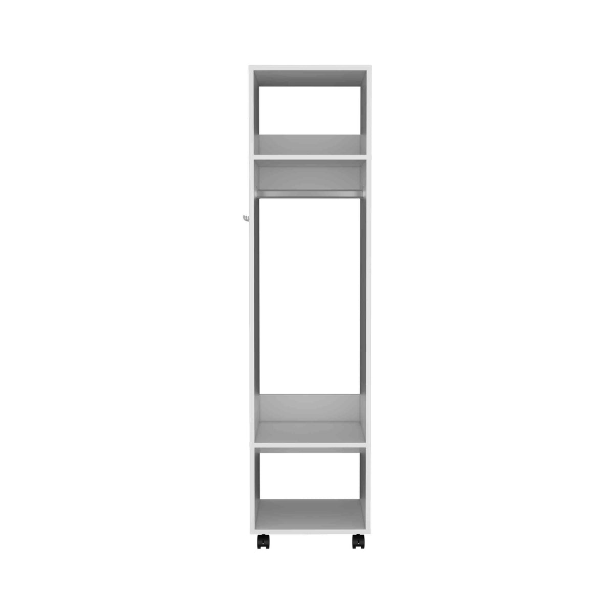 White veneer mirrored wardrobe armoire by Anthony & Home, modern 63-inch tall bedroom storage with sleek doors.
