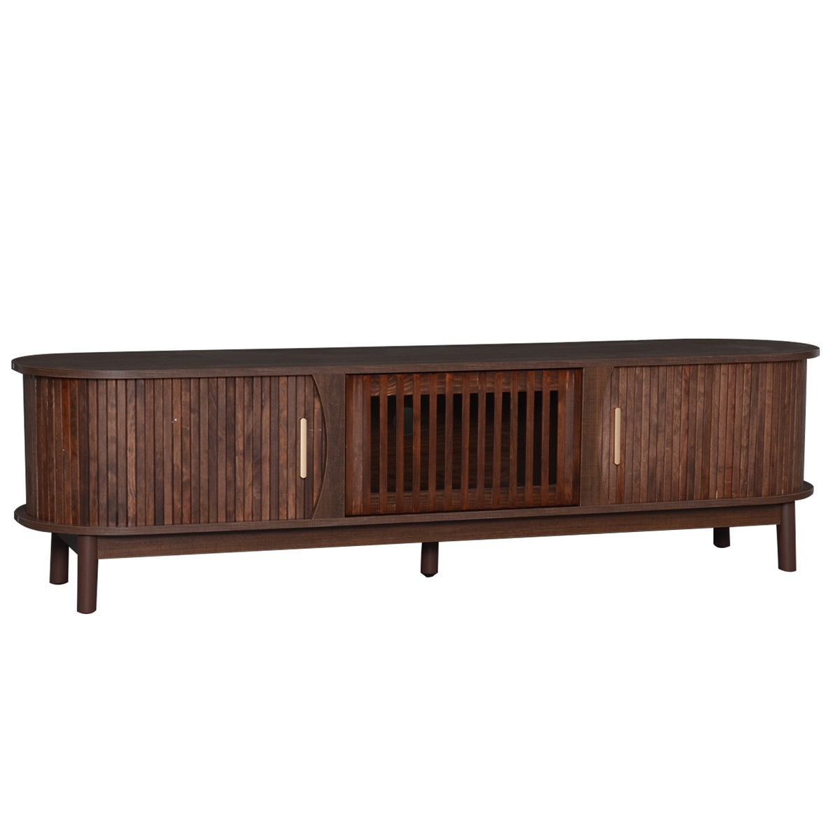 Modern farmhouse solid pine TV stand by Anthony & Home with a rustic design and spacious storage compartments.