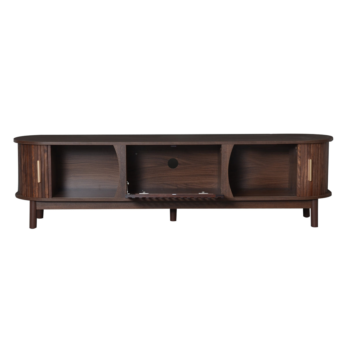Modern farmhouse solid pine TV stand by Anthony & Home featuring a rustic design and spacious storage.