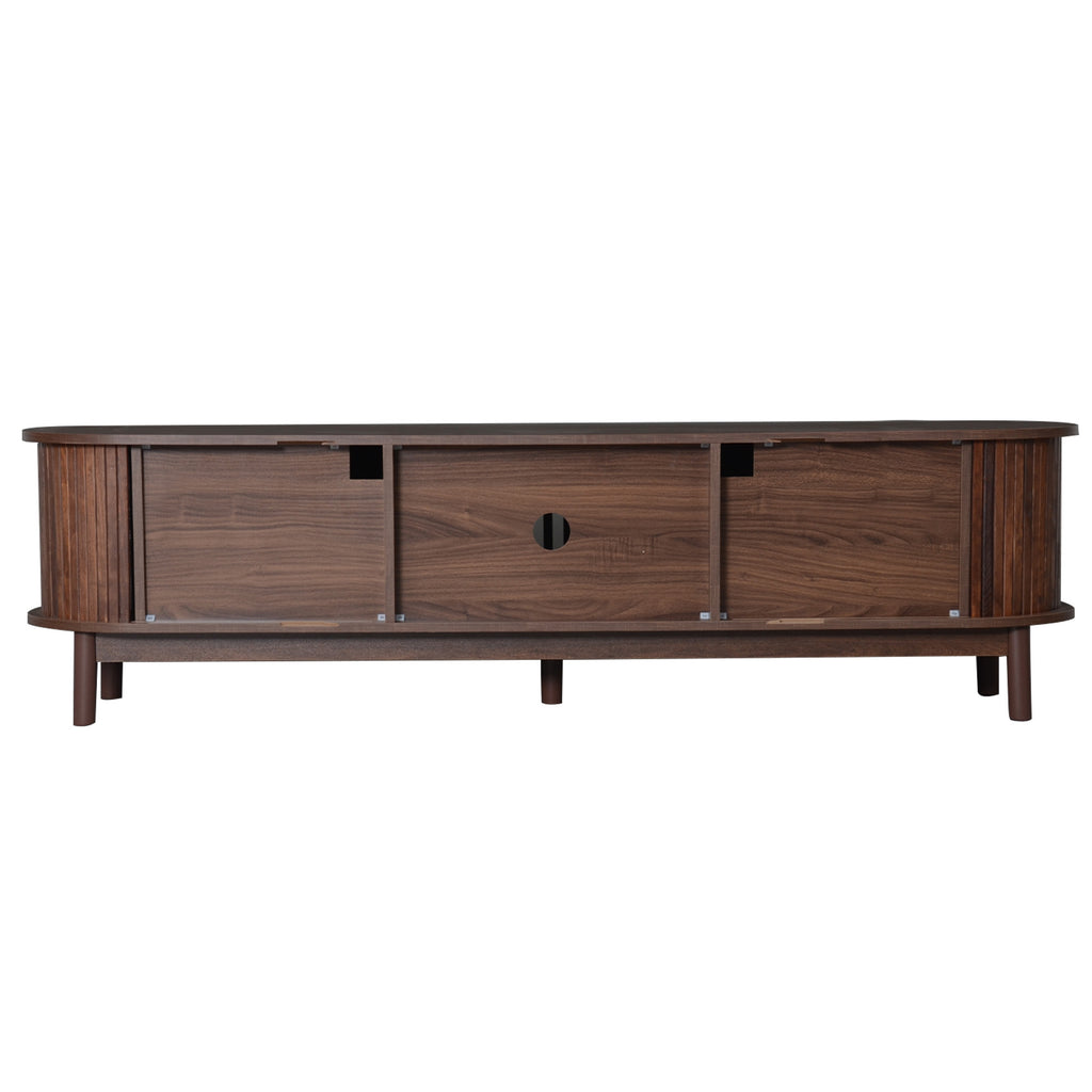Modern farmhouse solid pine TV stand by Anthony & Home with sleek design and ample storage space.