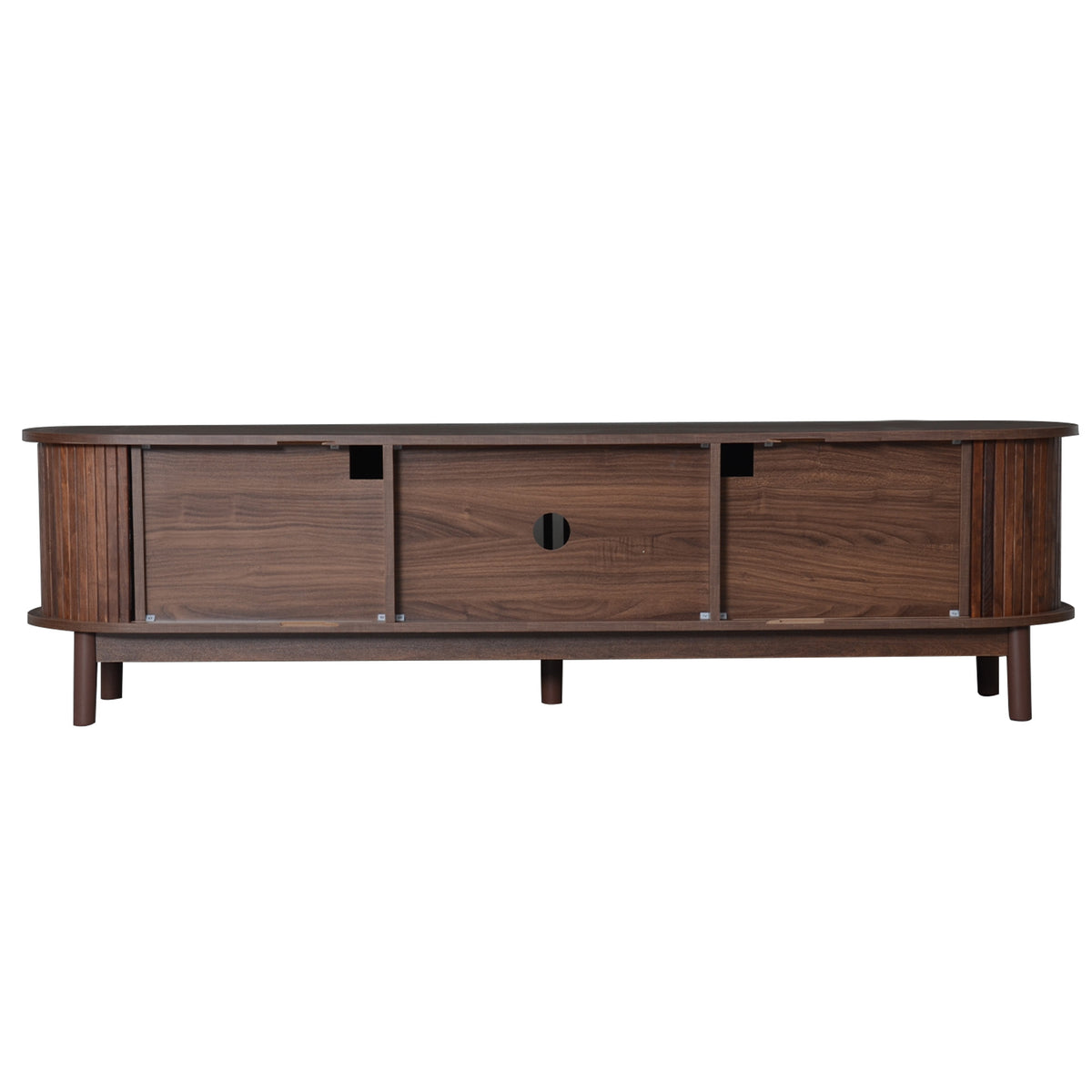 Modern farmhouse solid pine TV stand by Anthony & Home with sleek design and ample storage space.