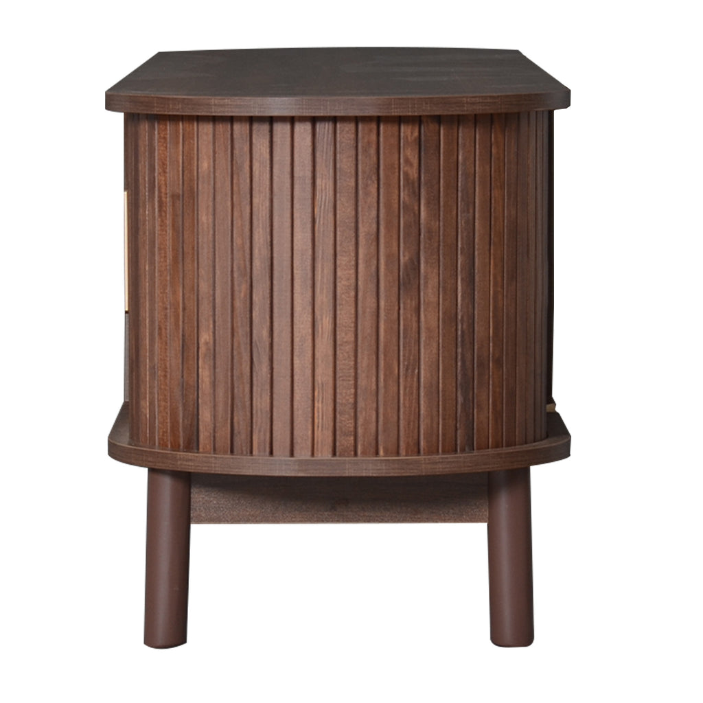 Modern farmhouse solid pine TV stand by Anthony & Home with rustic design and ample storage space.