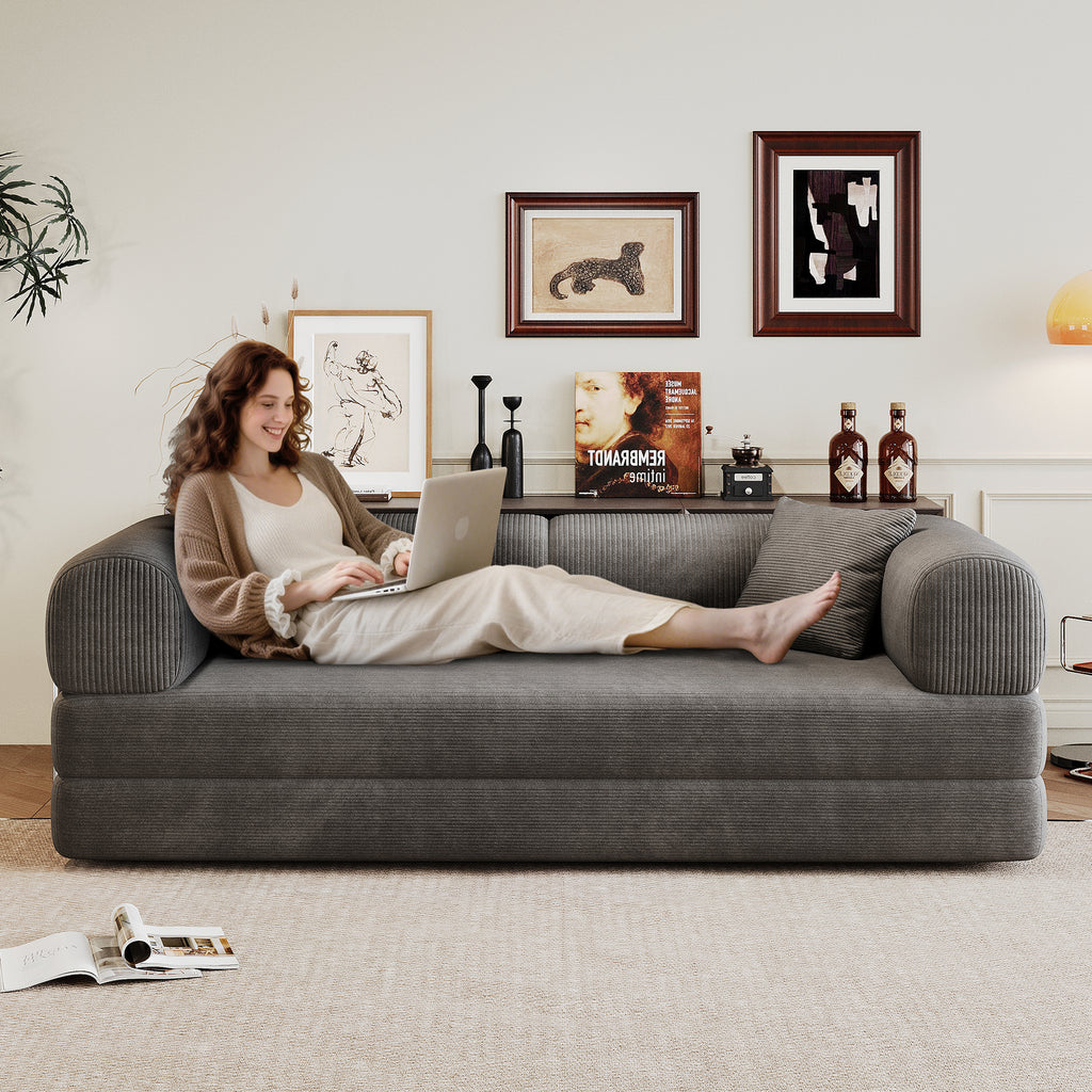 Modular sofa bed from the Atelier Collection by Anthony & Home, featuring plush cushions and versatile design for living room comfort.