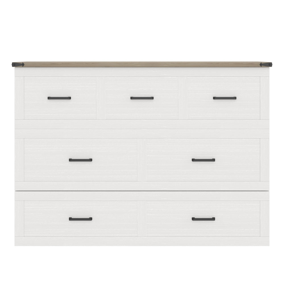 White finish Murphy bed cabinet from the Anthony & Home Elite Collection, queen size with sleek, modern design and storage features.