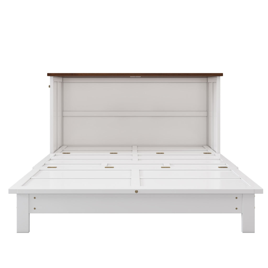 Queen Murphy bed chest by Anthony & Home with solid pine finish and integrated charging station, showcasing the functional furniture piece.