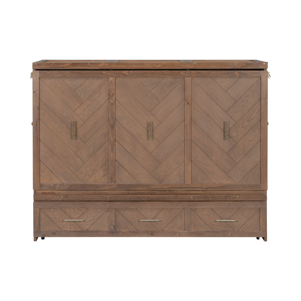 Murphy bed studio in light walnut finish by Anthony & Home, showing the space-saving wall bed with a sleek, modern design.