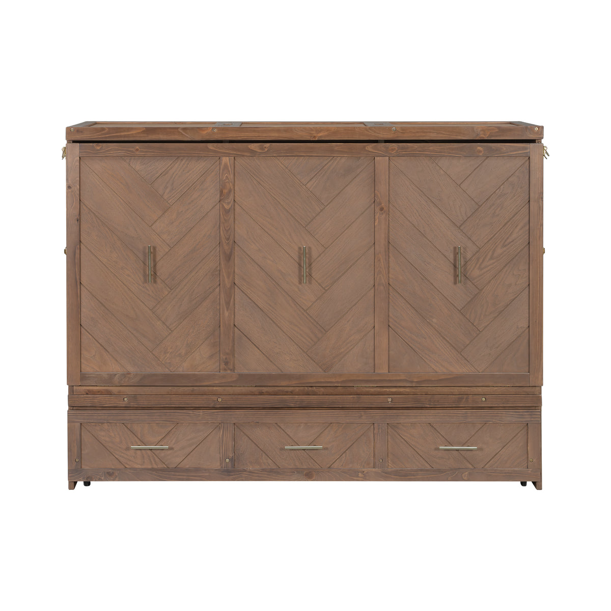 Murphy bed studio in light walnut finish by Anthony & Home, showing the space-saving wall bed with a sleek, modern design.