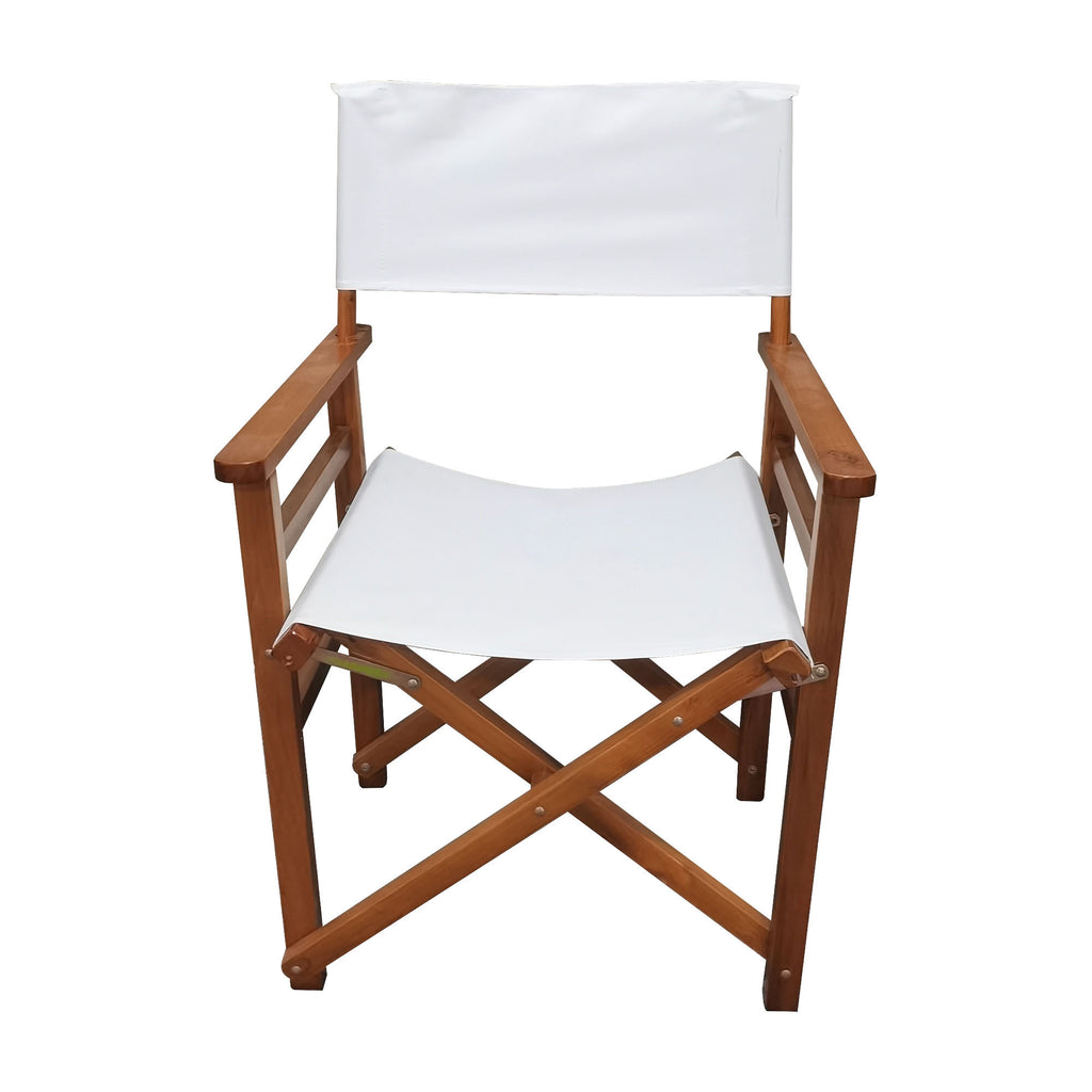 Natural Populus wood director chair set by Anthony & Home with fabric seats, ideal for studio or home office seating.