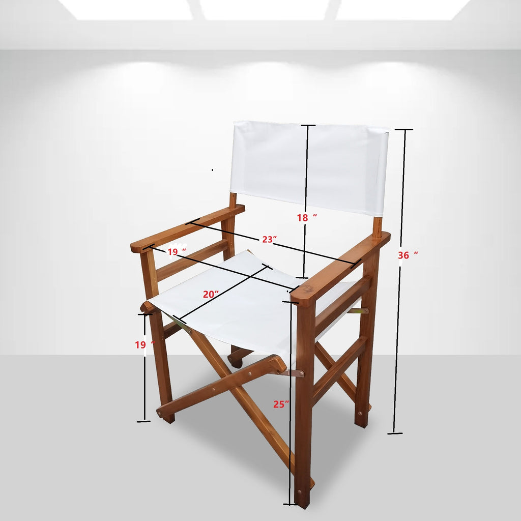 Natural Populus Wood Director Chair Set from Anthony & Home with cushioned seats and sturdy wooden frames, ideal for studio or home use.