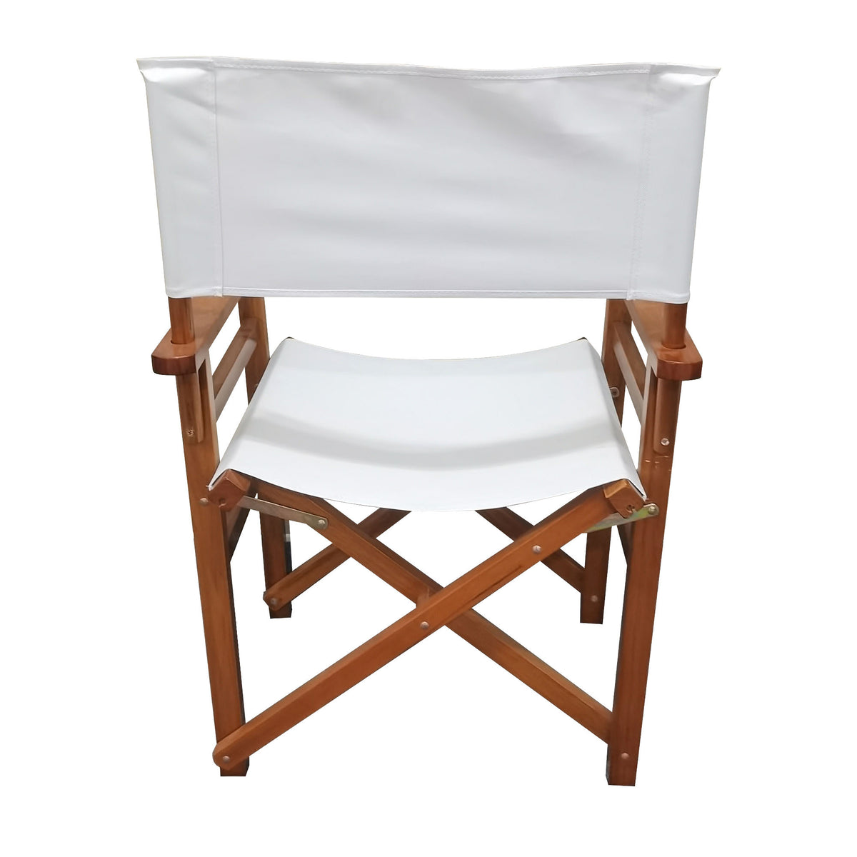Natural Populus wood director chair set from Anthony & Home featuring sleek studio design with comfortable fabric seats.